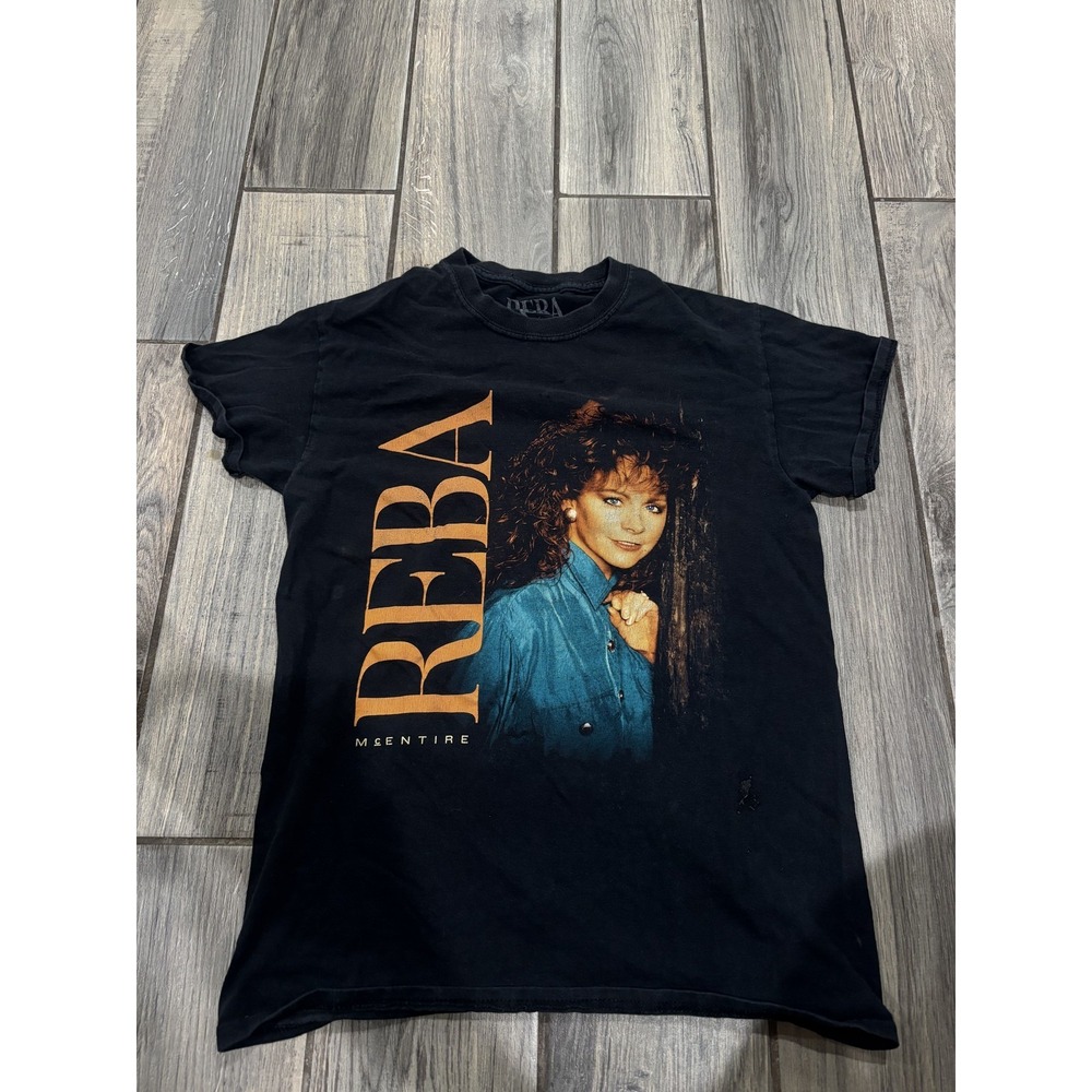 Vintage Reba McEntire Concert T-Shirt Black Small 100% Cotton Country Music Tee